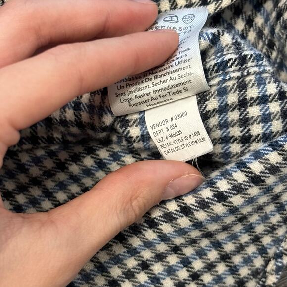 Eddie Bauer White Black Mens L Tall Woven Gingham Check Corporate Corpcore Shirt - Picture 6 of 10